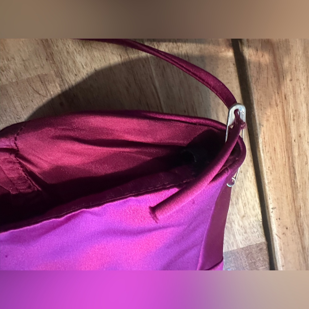 Jim Hjelm Occasions Burgundy Satin Dress| Size 6 - Picture 5 of 14